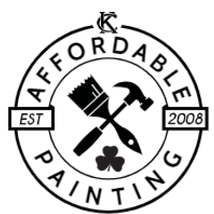 KC Affordable Painting badge: crossed paint brush and hammer, est 2008